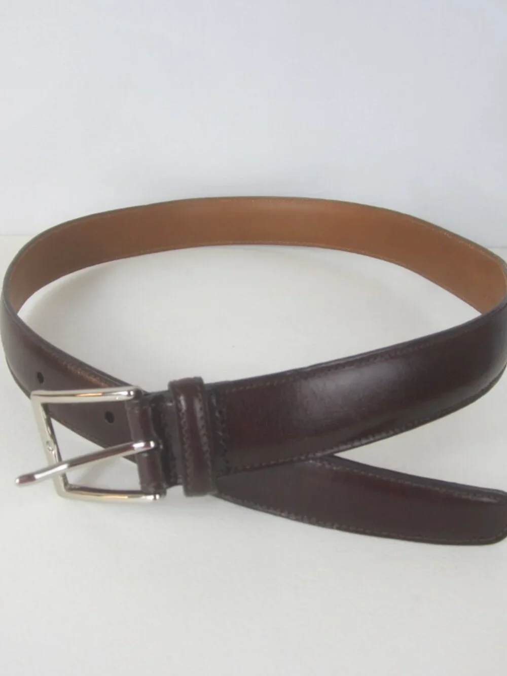 Brooks Brothers Men 30 Brown Leather Dress Belt 71026 Brass Buckle 28 - 30 USA
